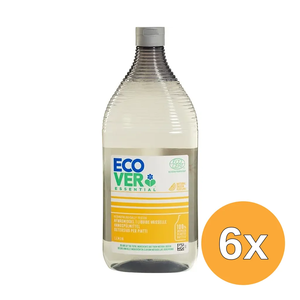 6x Ecover Afwasmiddel Essential Citroen (950 ml)
