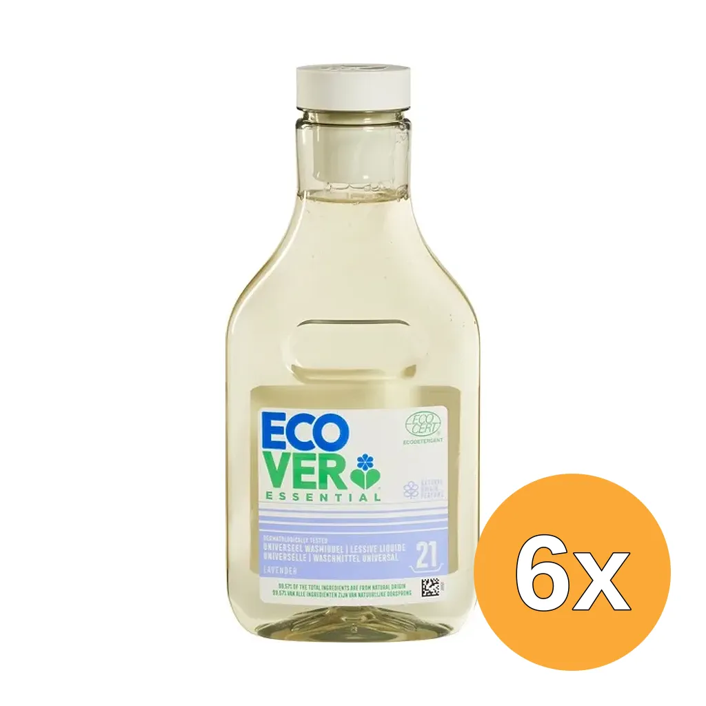 6x Ecover Wasmiddel Essential Uni (750 ml)