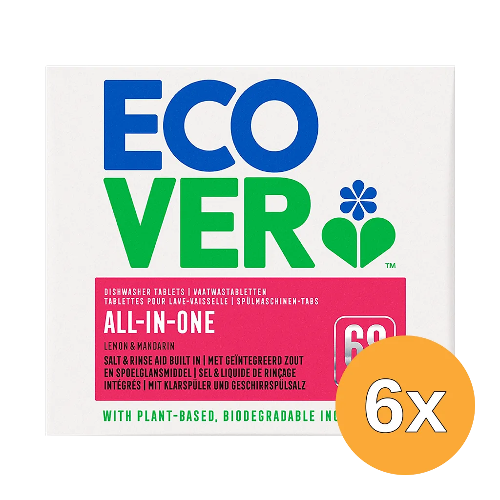 6x Ecover Vaatwastabletten All-In-1 (68 tabletten)
