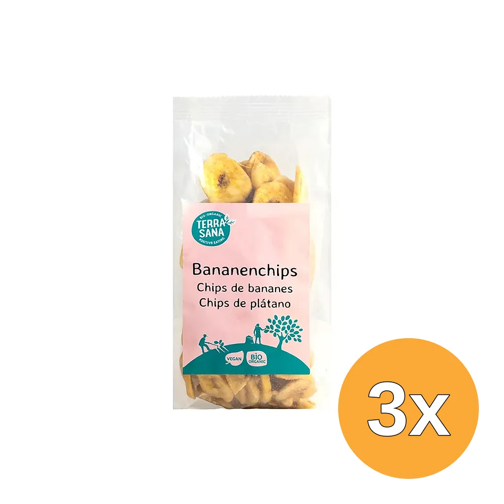 3x TerraSana Bananenchips bio (200 gr)