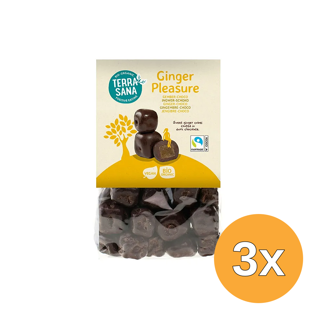 3x TerraSana Ginger pleasure choco bio (150 gr)