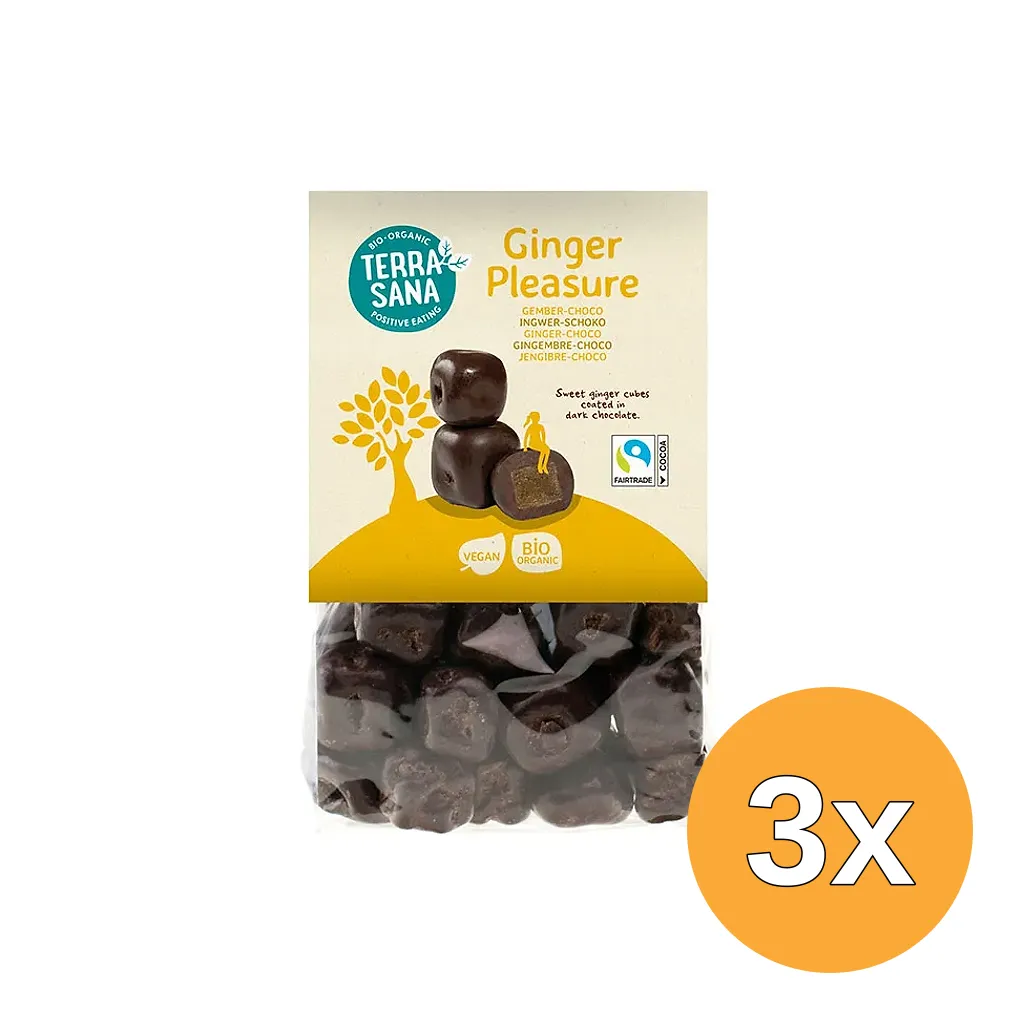 3x TerraSana Ginger pleasure choco bio (150 gr)