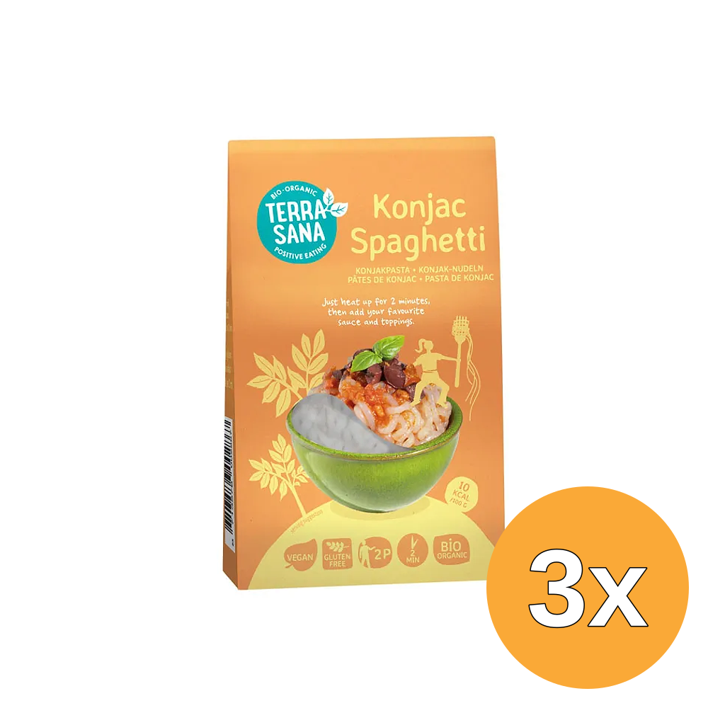 3x TerraSana Konjac spaghetti bio (250 gr)