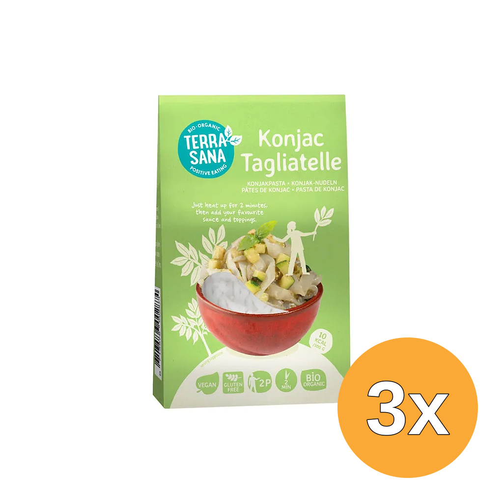 3x TerraSana Konjac tagliatelle bio (250 gr)
