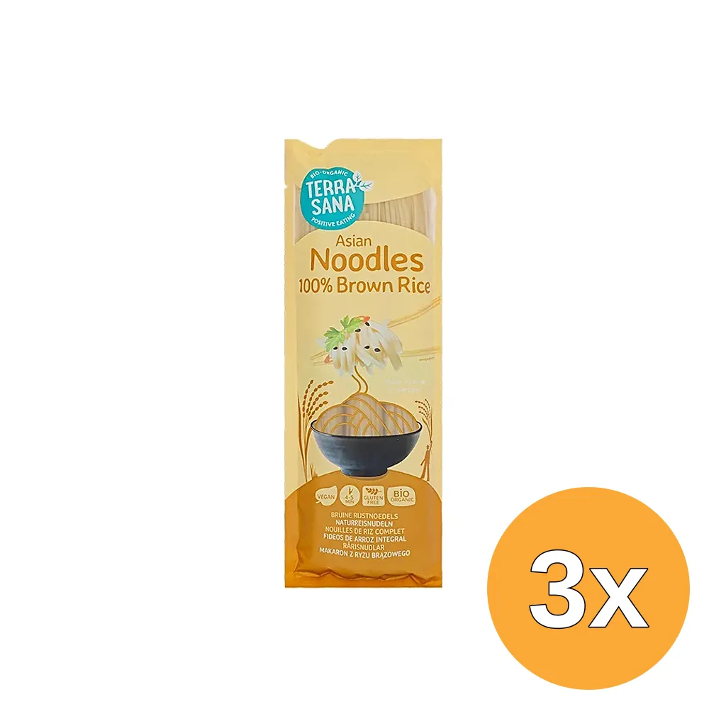 3x TerraSana Noedels bruine rijst bio (250 gr)