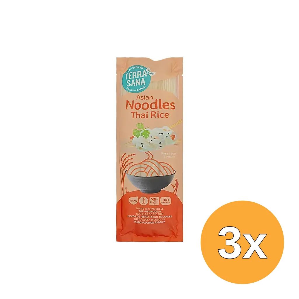 3x TerraSana Noodles Thaise rijst bio (250 gr)
