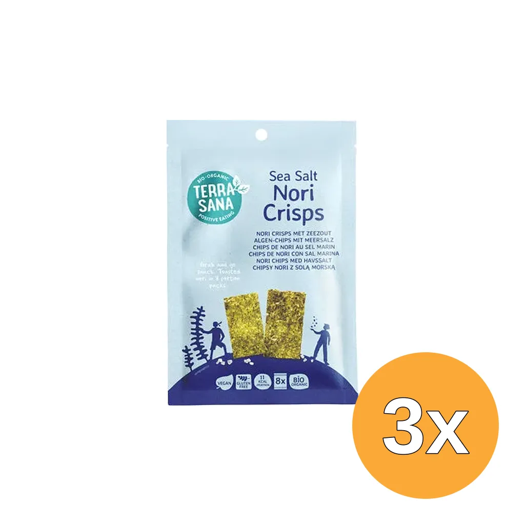 3x TerraSana Nori Crisps Zeezout (16 gr)