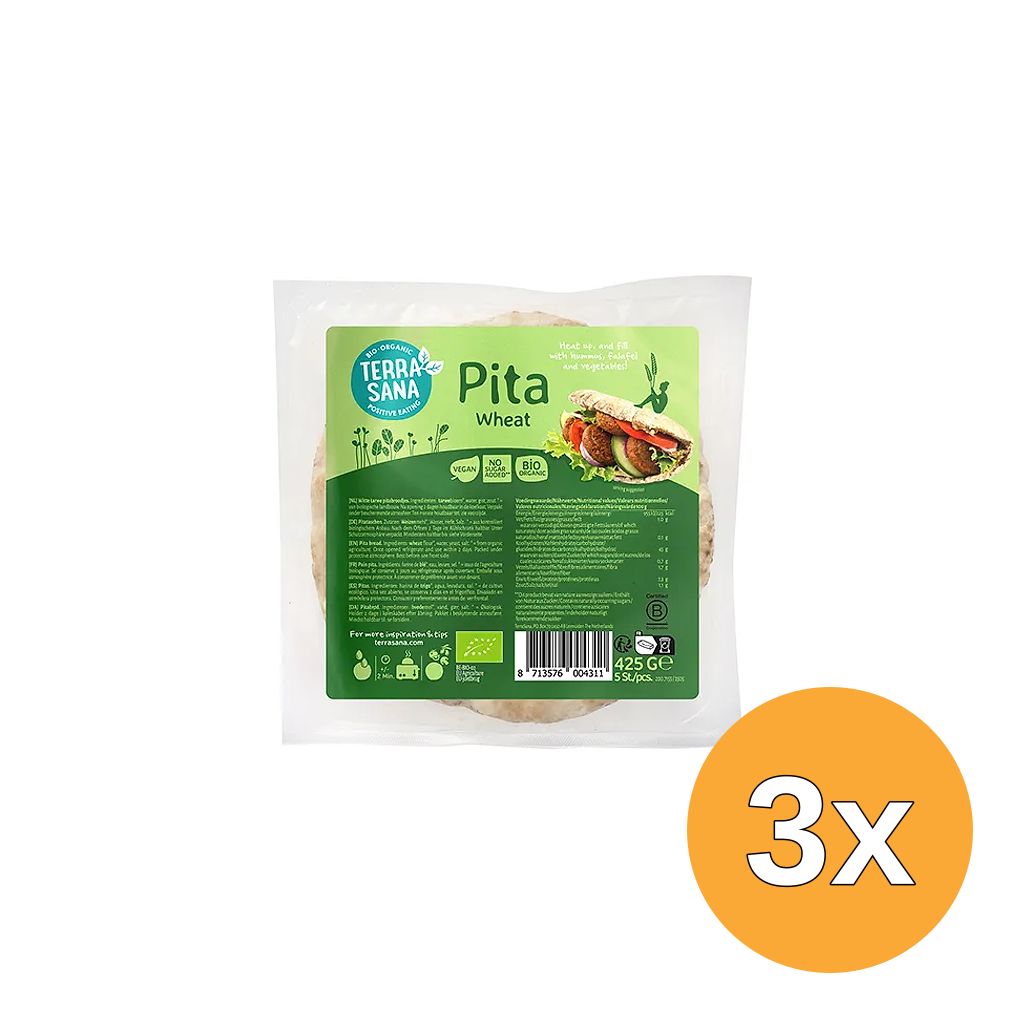 3x TerraSana Pitabroodjes (425 gr)