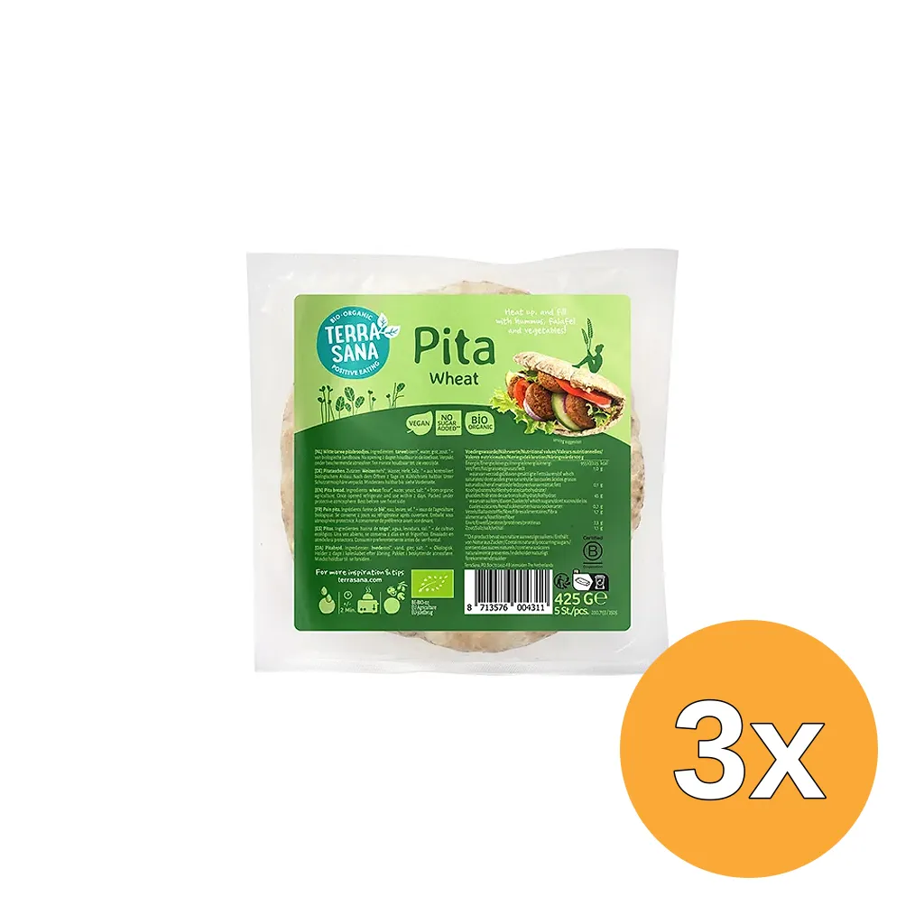 3x TerraSana Pitabroodjes (425 gr)