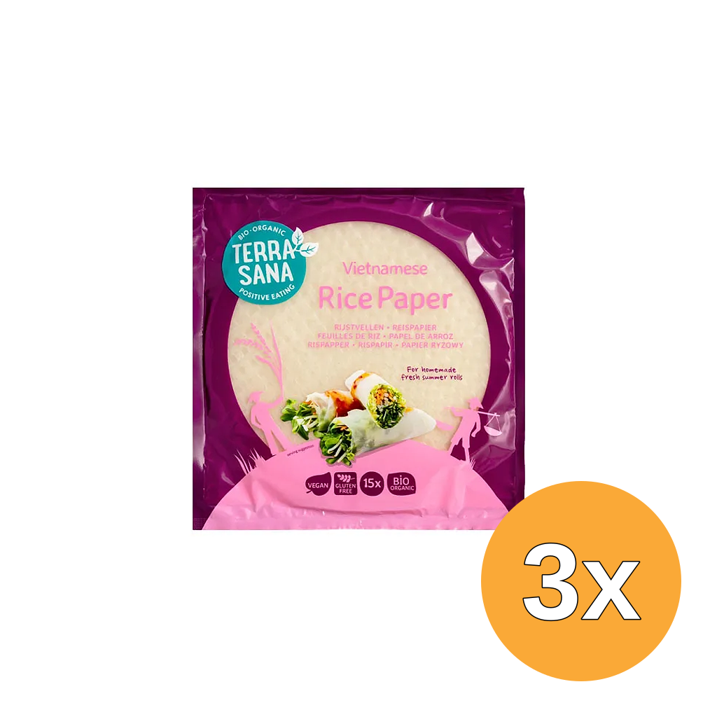 3x TerraSana Rijstpapier bio (150 gr)