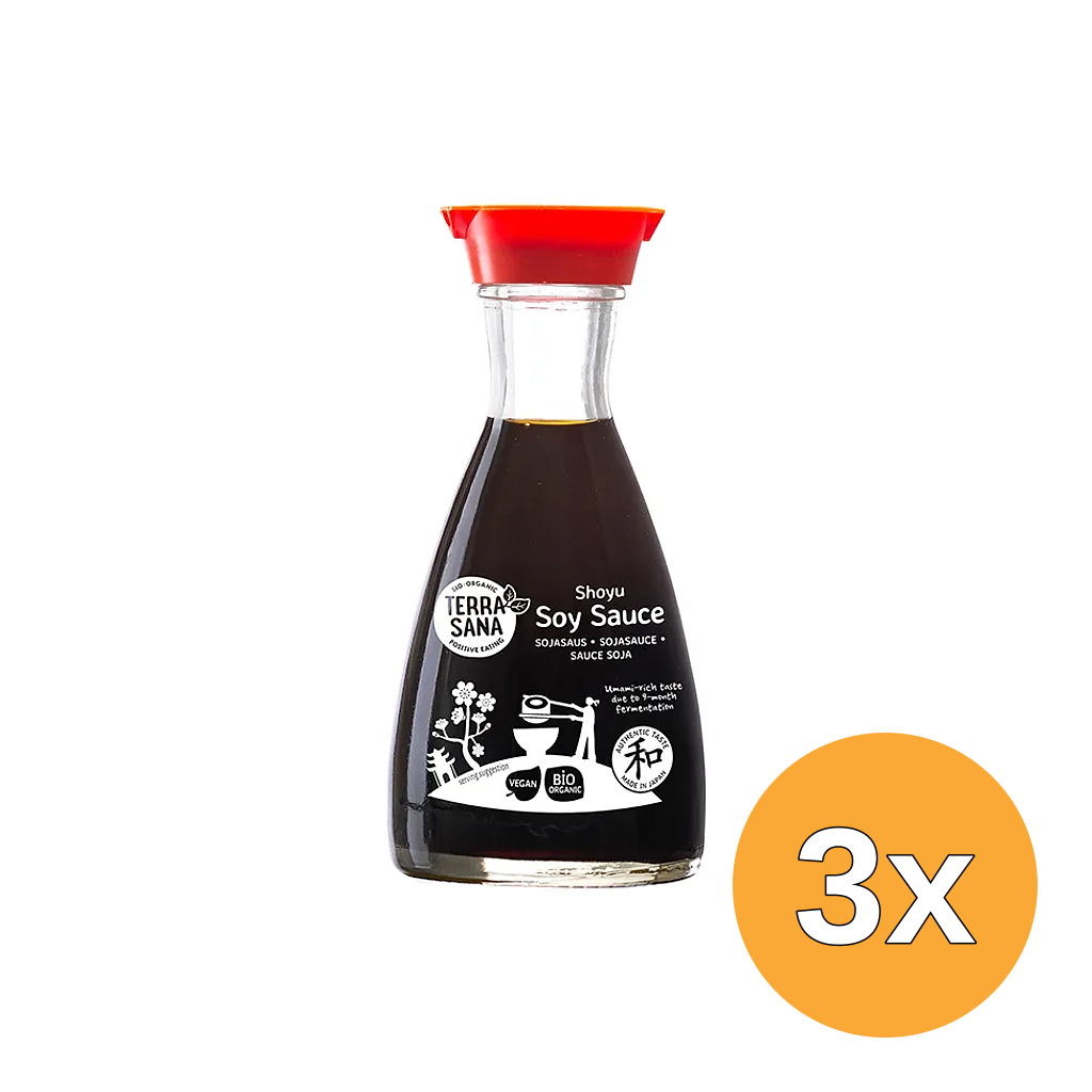 3x TerraSana Shoyu Sojasaus Table Dispenser Bio (150 ml)