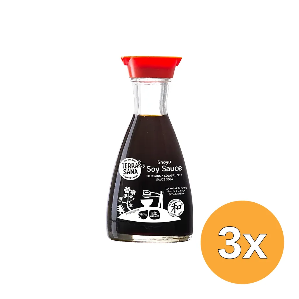 3x TerraSana Shoyu Sojasaus Table Dispenser Bio (150 ml)