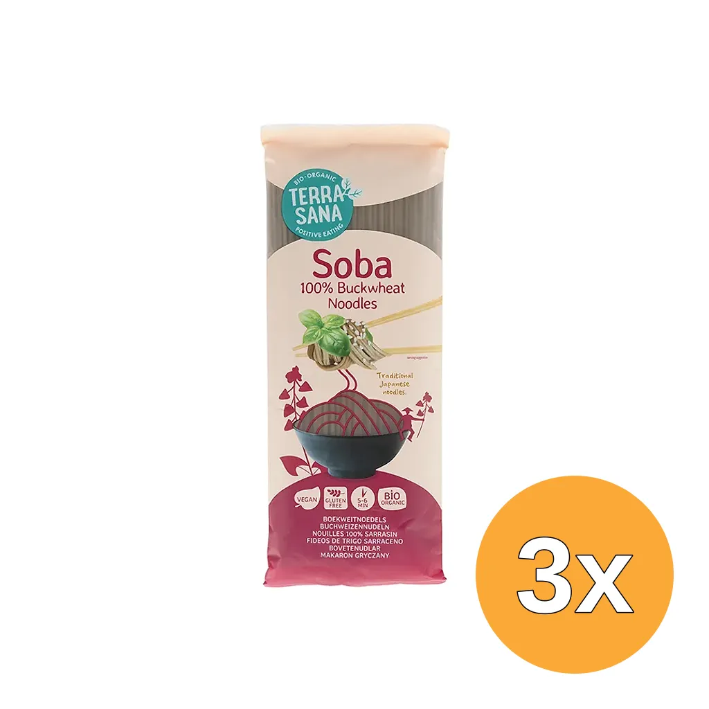 3x TerraSana Soba 100% Boekweit (250 gr)