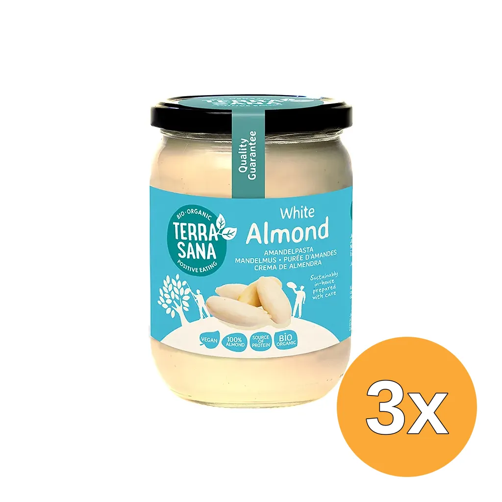 3x TerraSana Witte amandelpasta bio (500 gr)