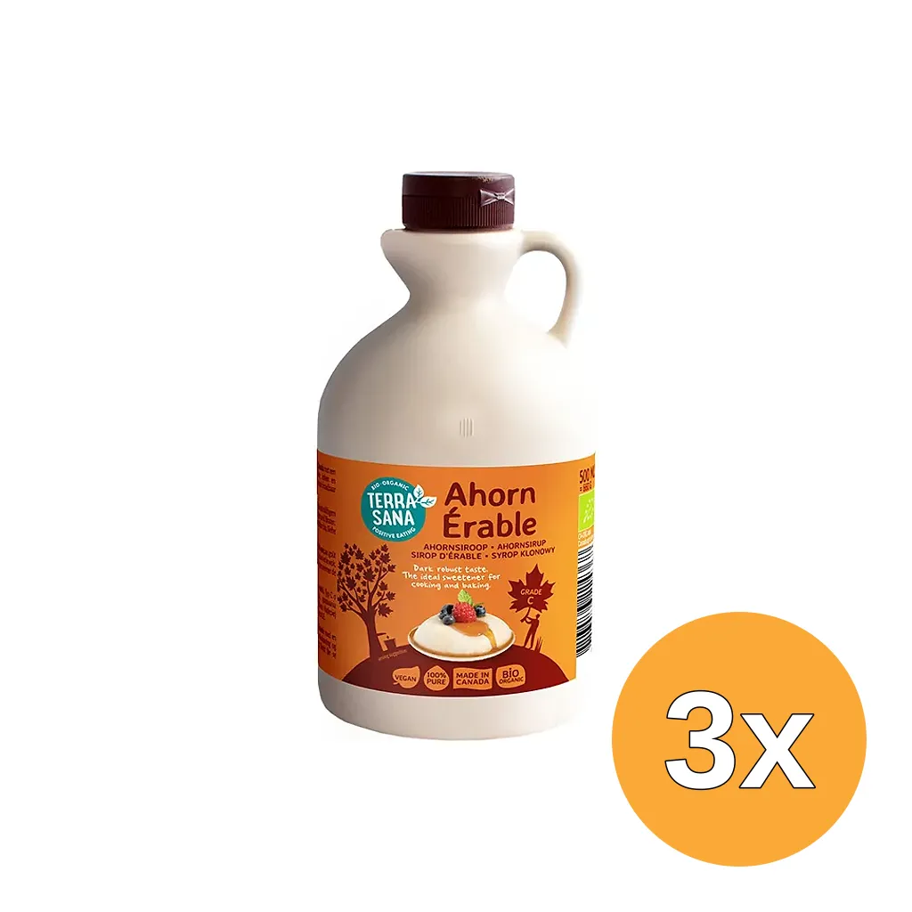 3x Terrasana Ahornsiroopgraad C Bio (1000 ml)