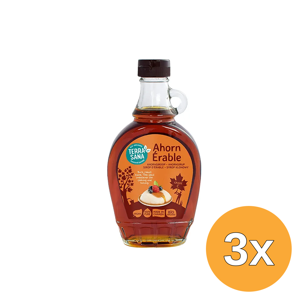 3x Terrasana Ahornsiroopgraad C Bio (250 ml)