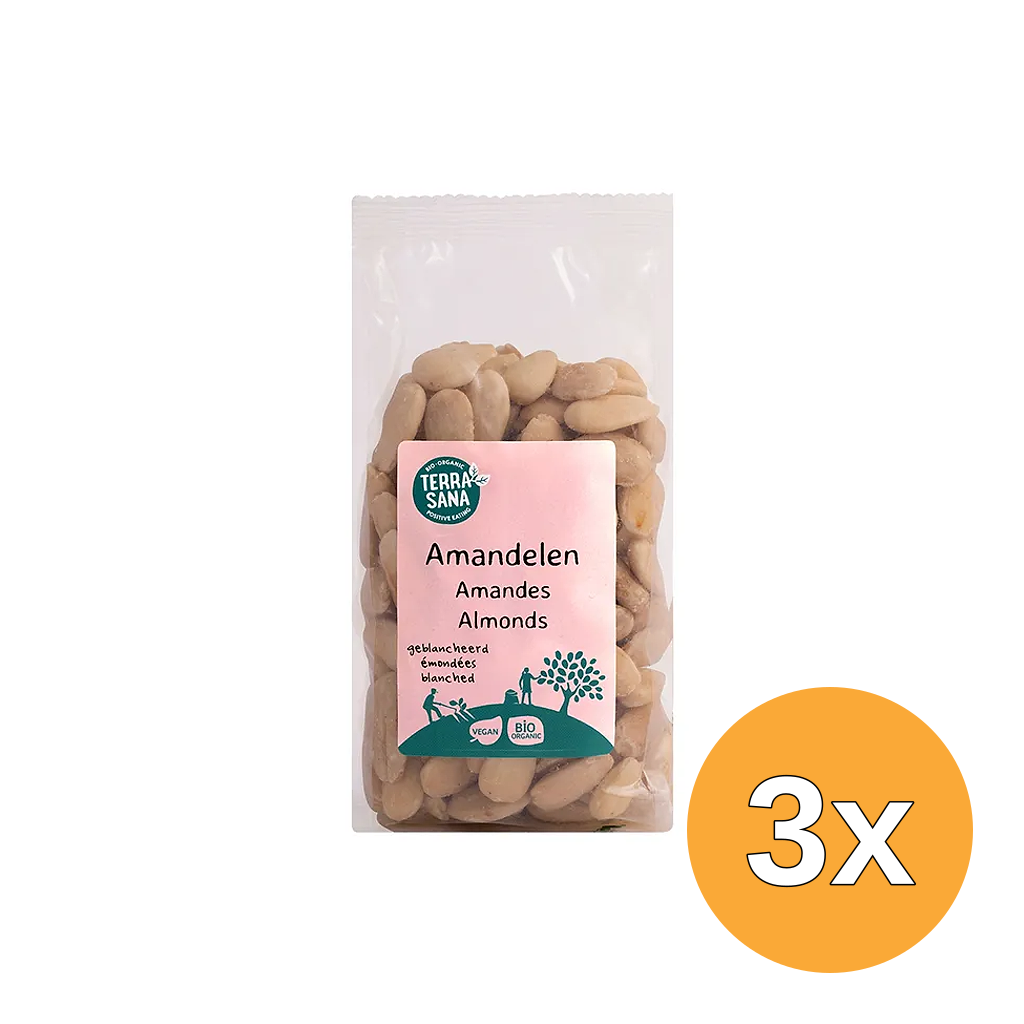 3x Terrasana Amandelen Wit Bio (250 gr)