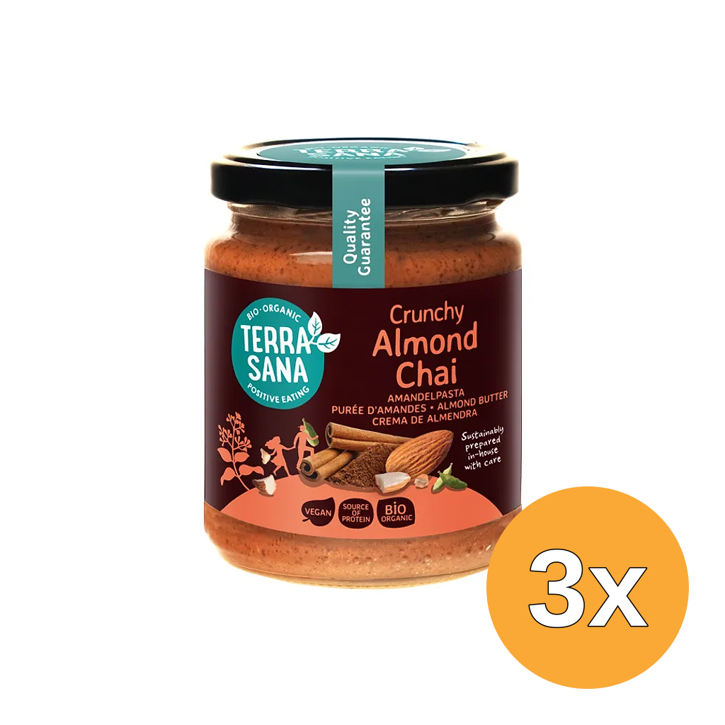 3x Terrasana Amandelpasta Chai Crunchy (250 gr)