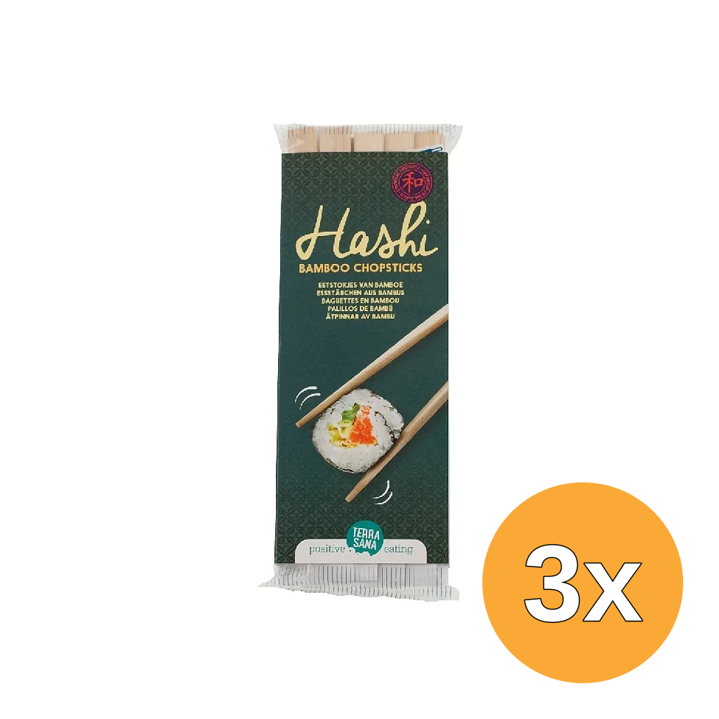 3x Terrasana Bamboe Eetstokjes (10 stuks)