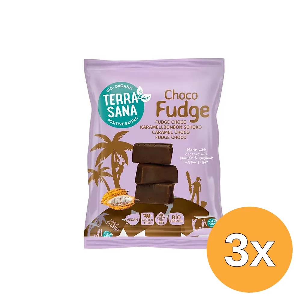 3x Terrasana Fudge Chocolade Bio (150 gr)