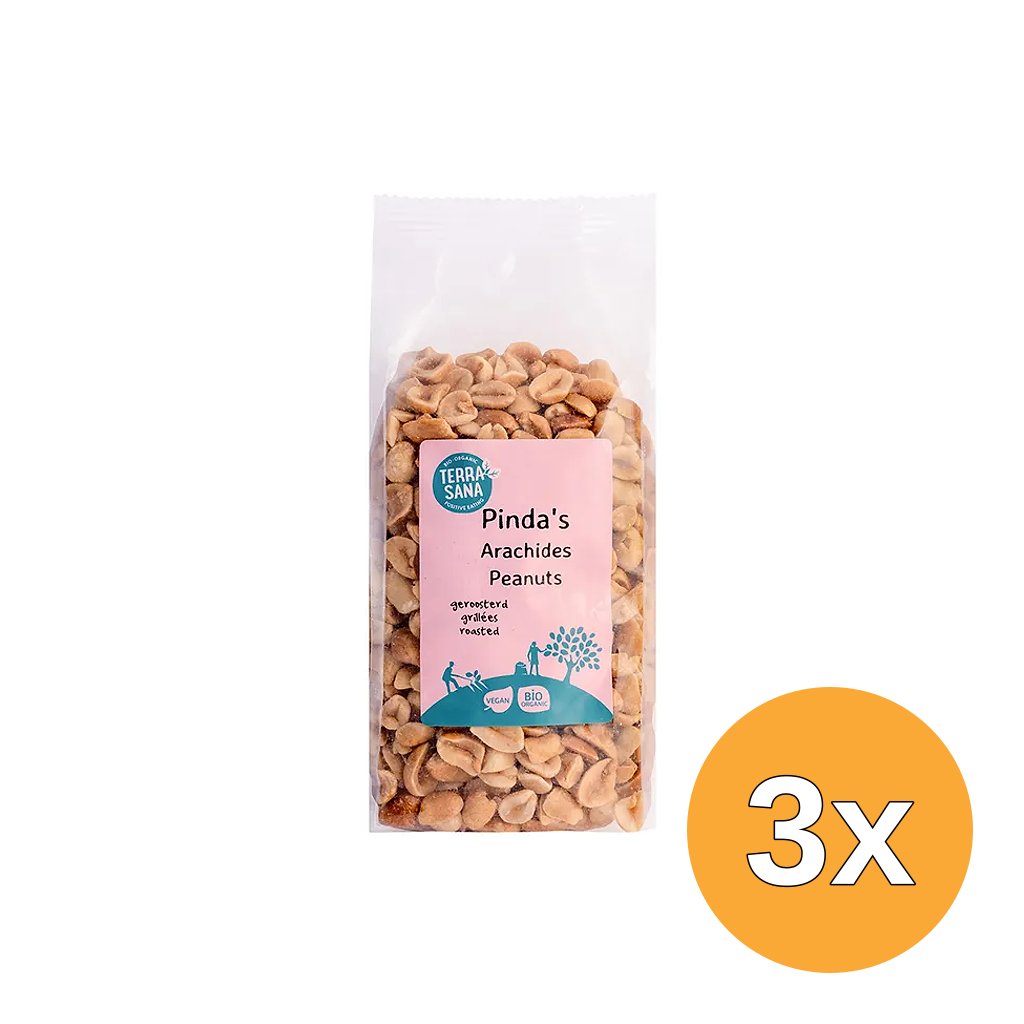 3x Terrasana Geroosterde Pinda'S Zonder Vlies (250 gr)