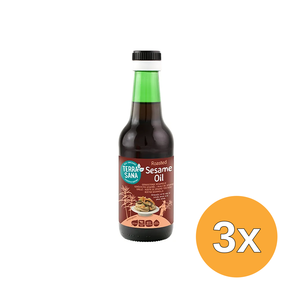 3x Terrasana Geroosterde Sesamolie Bio (250 ml)