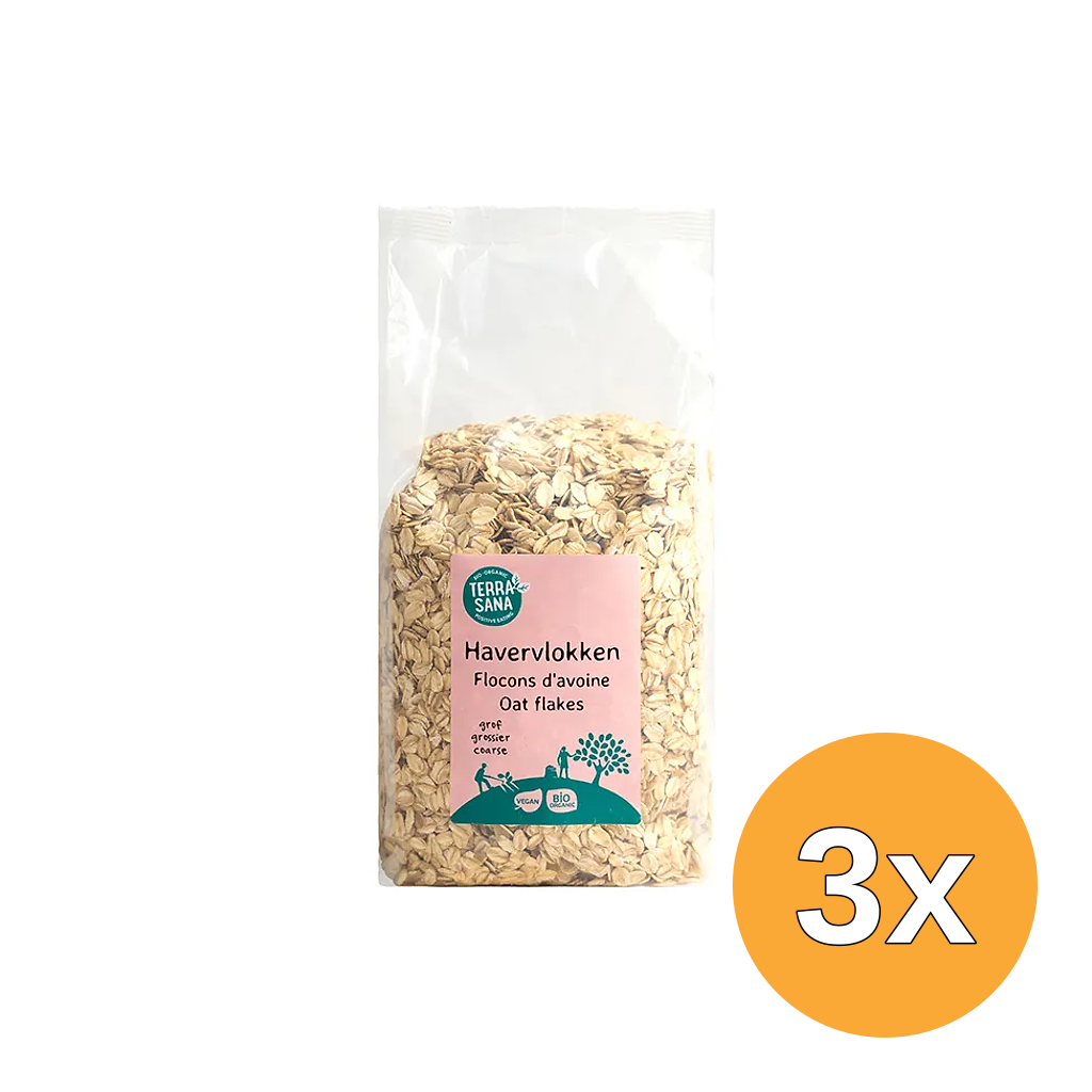 3x Terrasana Havervlokkengrof Bio (750 gr)