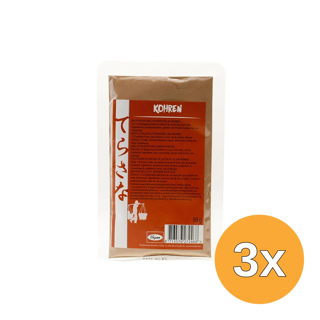 3x Terrasana Kohren Lotuswortelpoeder (50 gr)
