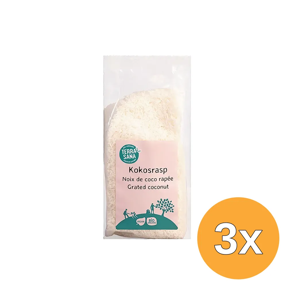 3x Terrasana Kokosrasp Bio (250 gr)
