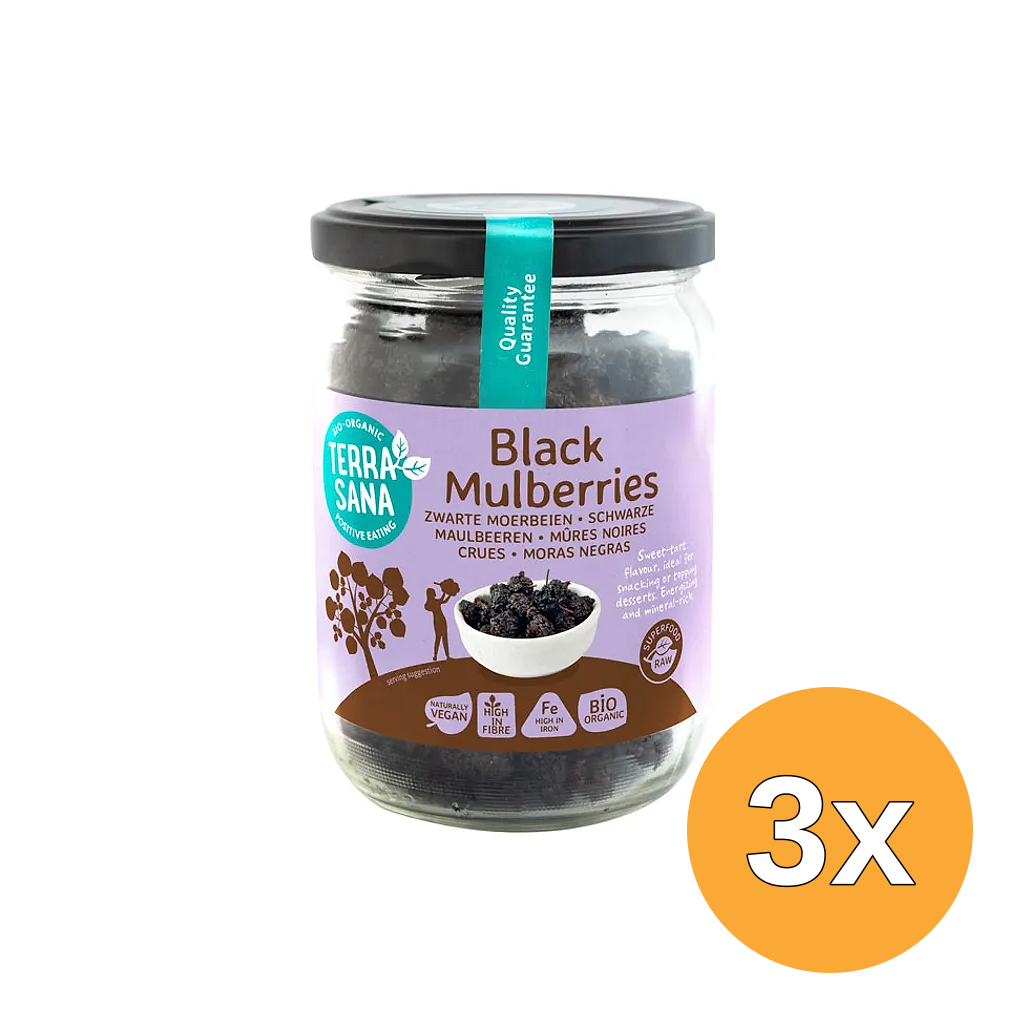 3x Terrasana Moerbei Bessen Zwart Bio (190 gr)