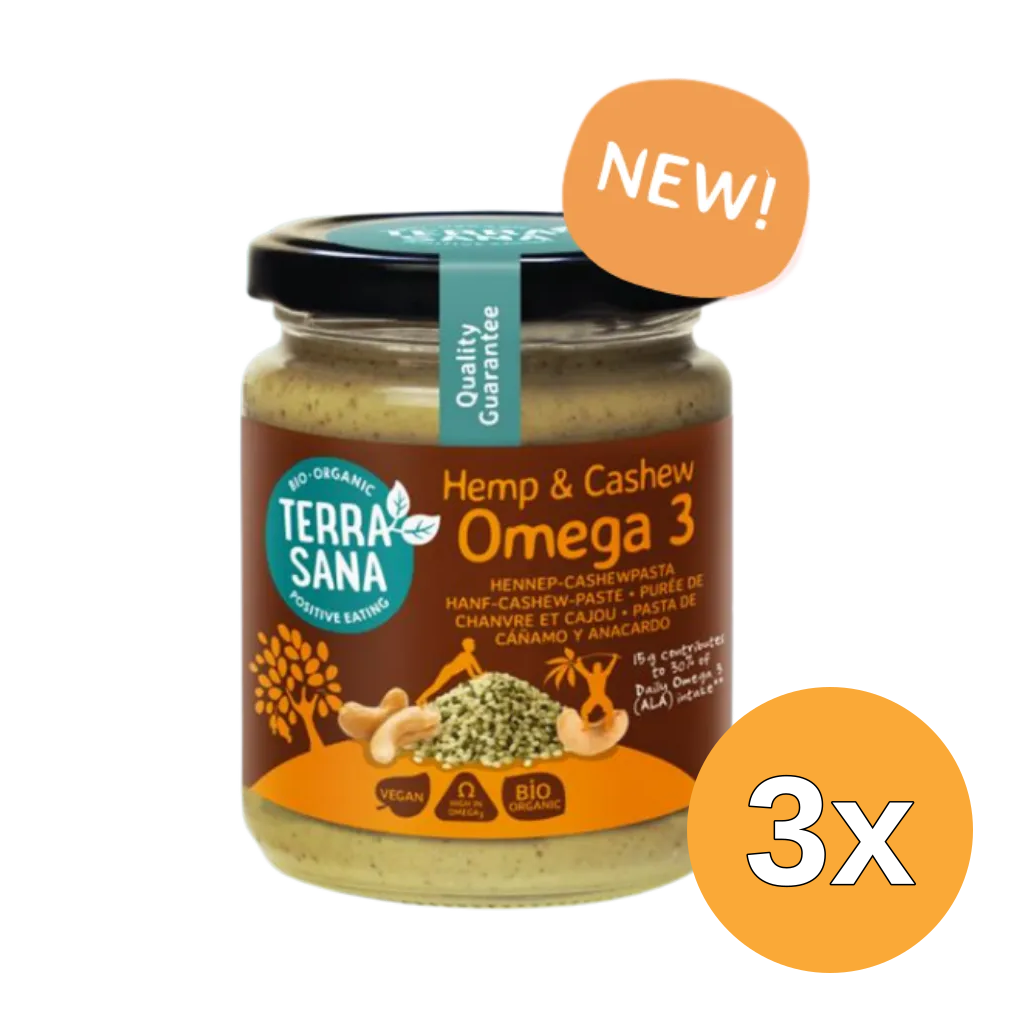 3x Terrasana Omega 3 - Hennep Cashewpasta Fijn (250 gr)