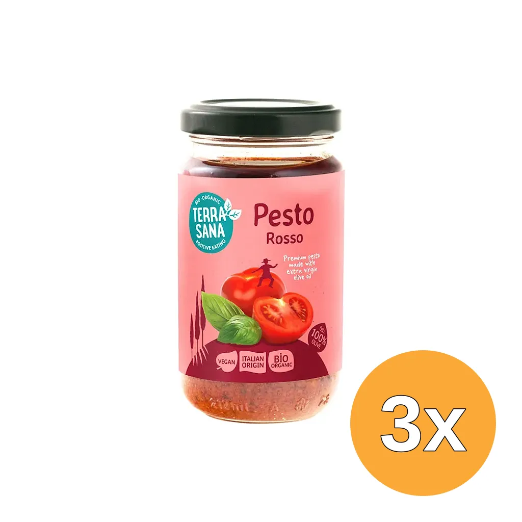 3x Terrasana Pesto Rosso Bio (180 gr)