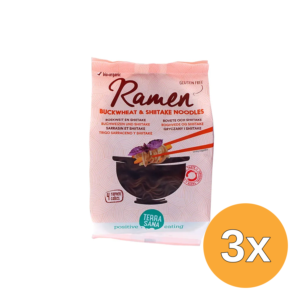 3x Terrasana Ramen Boekweit Shiitake Bio (280 gr)