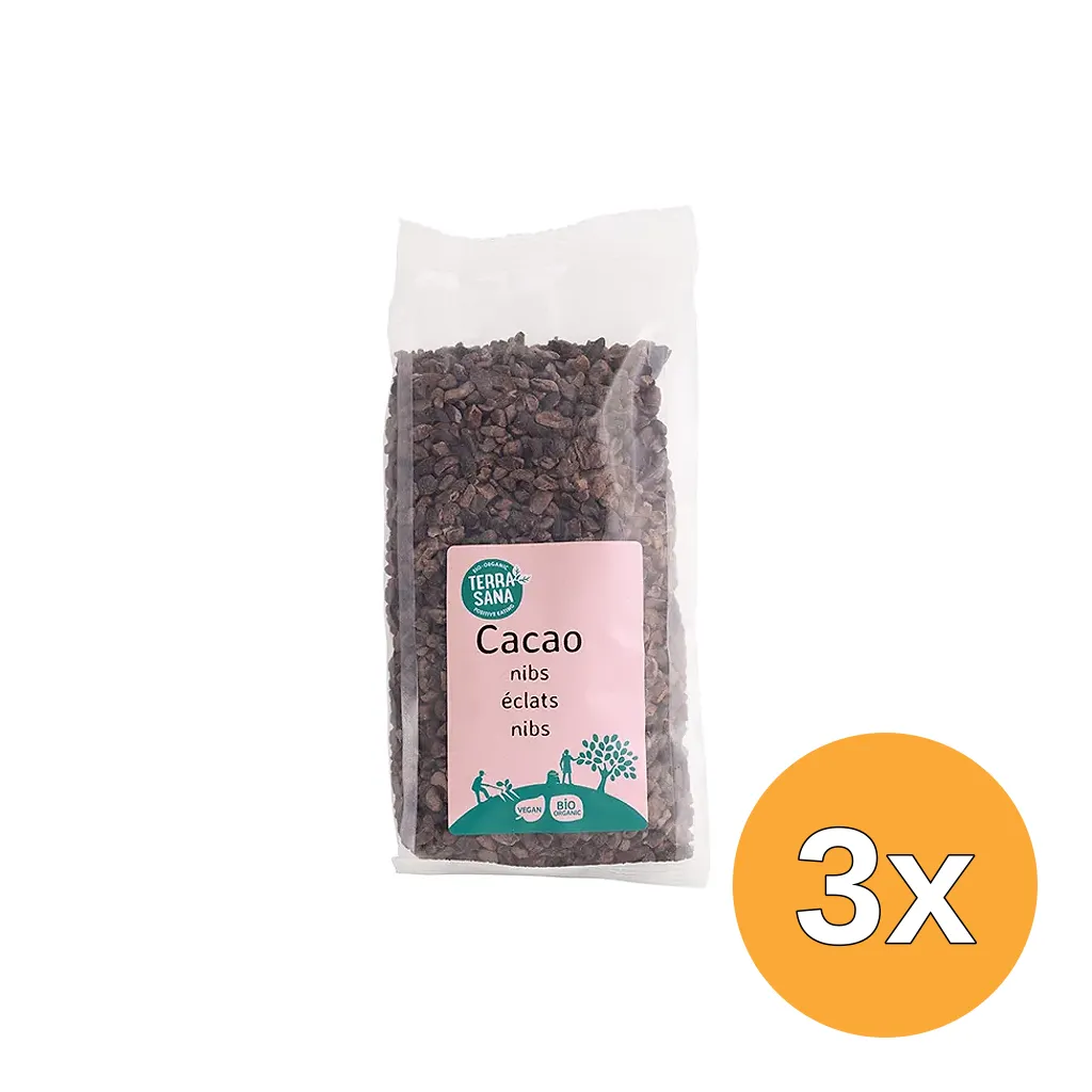 3x Terrasana Raw Cacao Nibs Bio (250 gr)