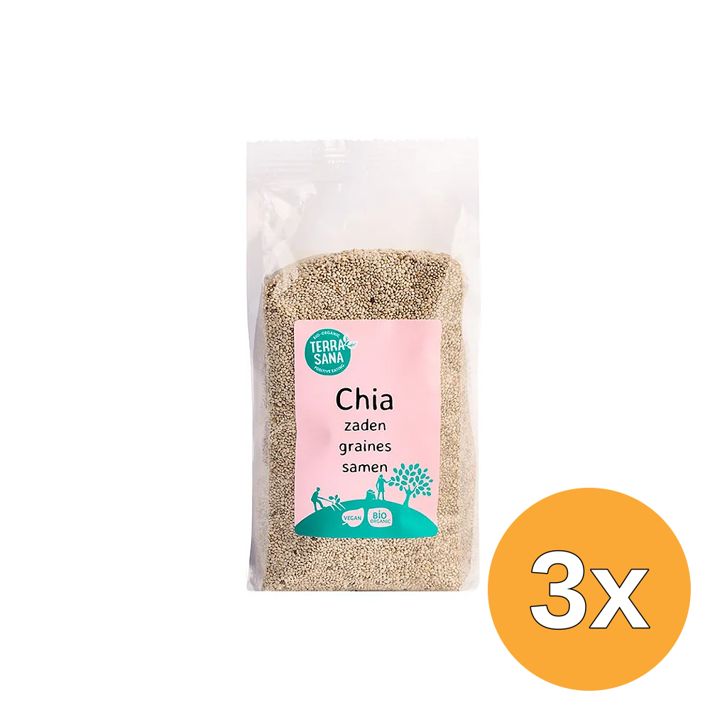 3x Terrasana Raw Chia Zaad Wit Bio (300 gr)