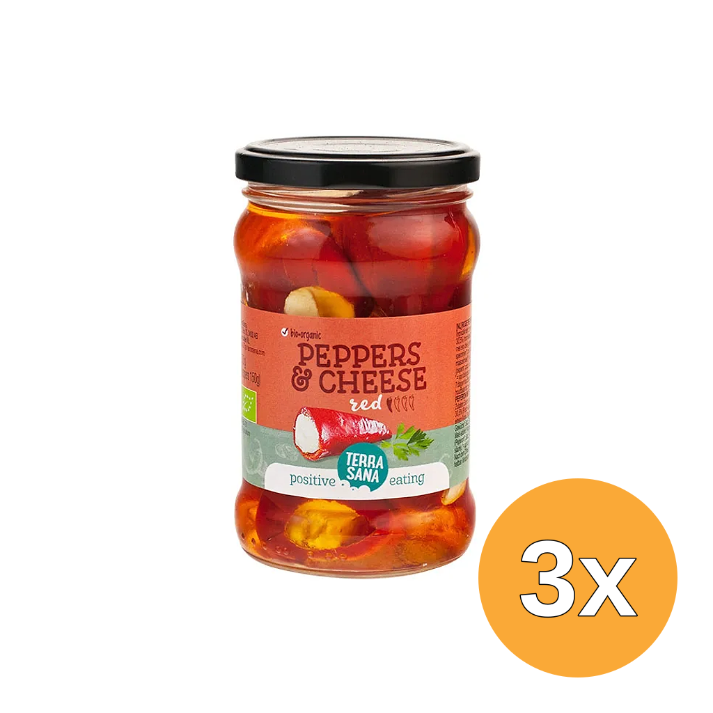 3x Terrasana Rode Peper Gevuld Bio (270 gr)