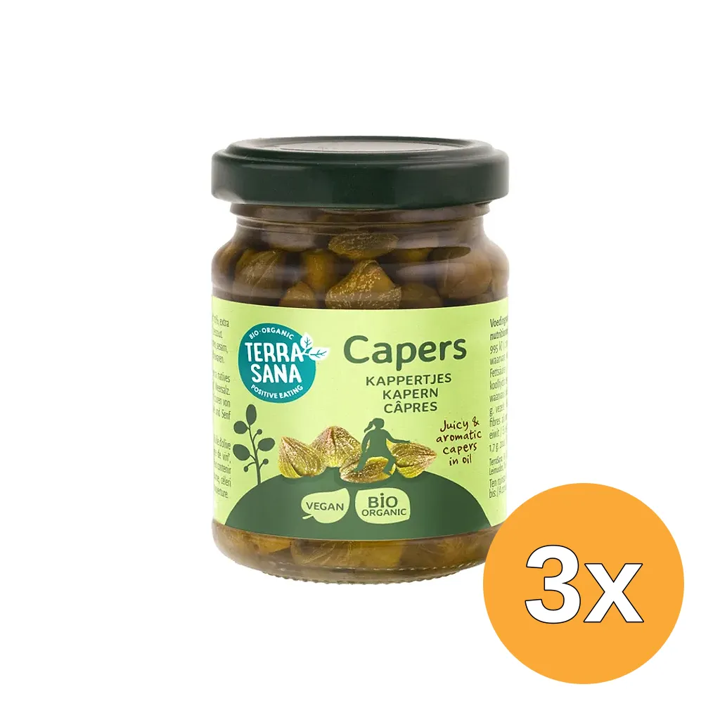 3x Terrasana Siciliaanse Kappertjes In Olijfolie Bio (120 gr)