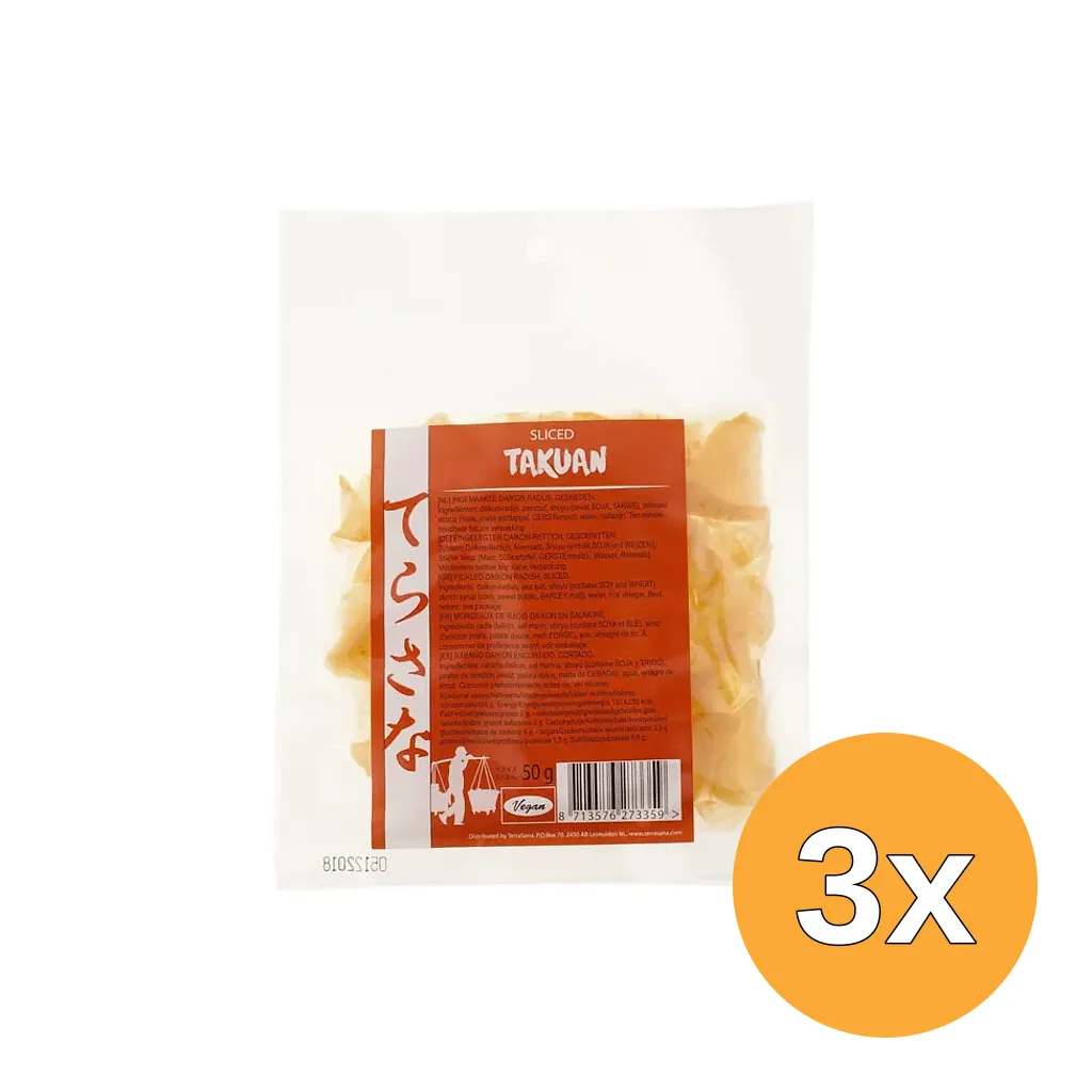 3x Terrasana Slices Takuan Daikonradijs Pickled (50 gr)