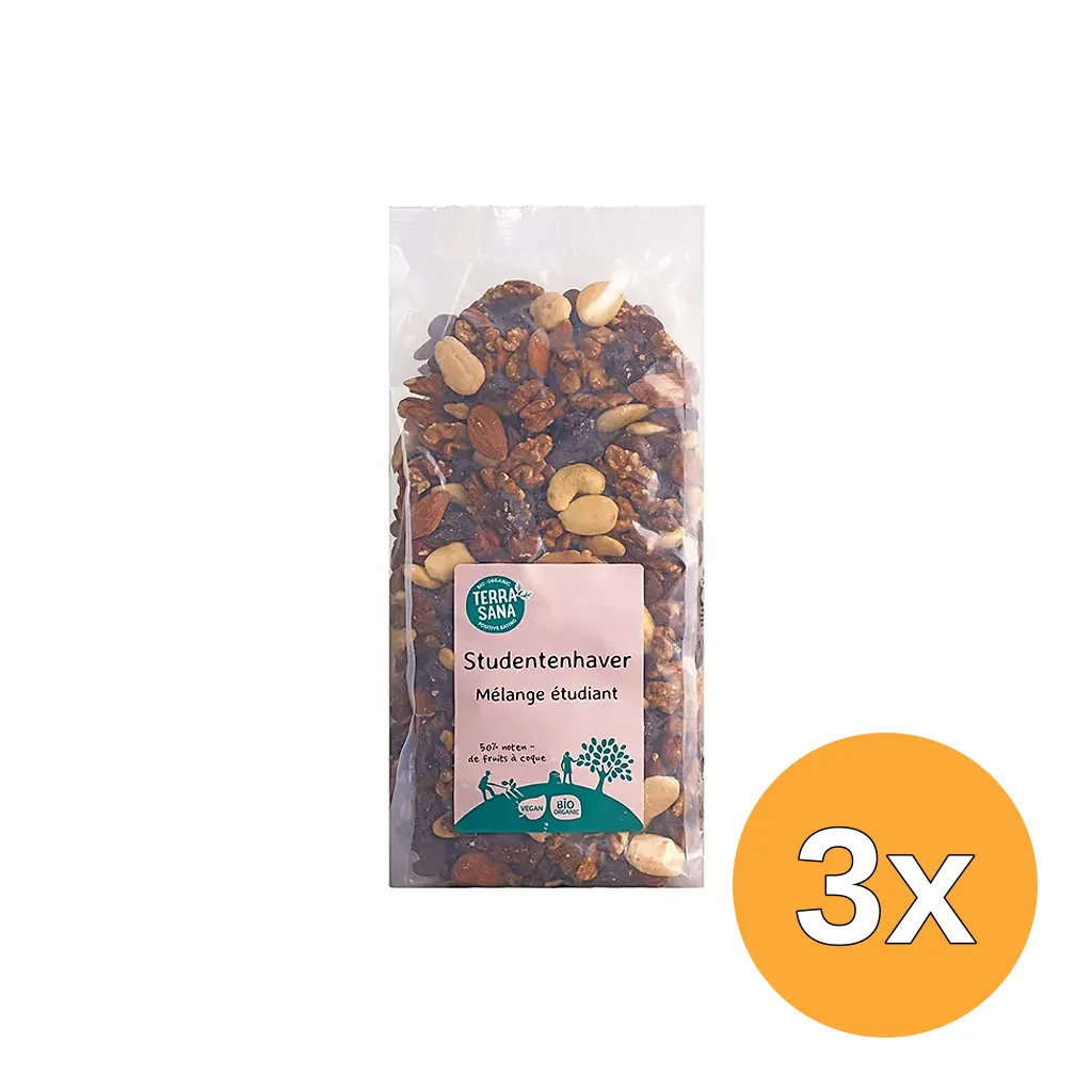 3x Terrasana Studentenhaver Bio (750 gr)