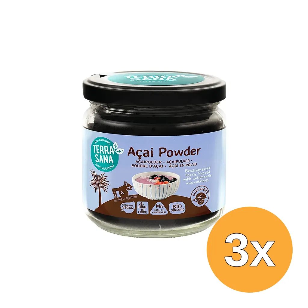 3x Terrasana Super Acai Poeder Bio (140 gr)