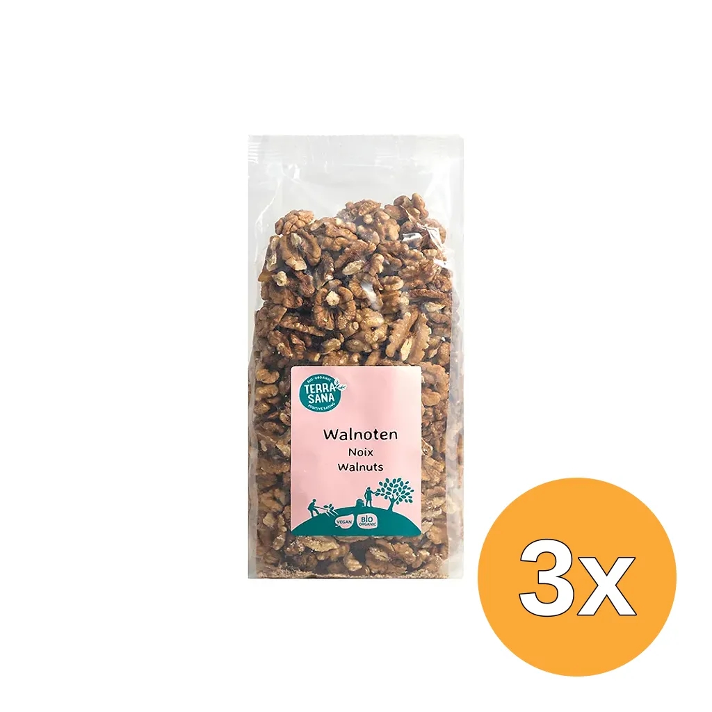 3x Terrasana Super Walnoten Gepeld Bio (600 gr)