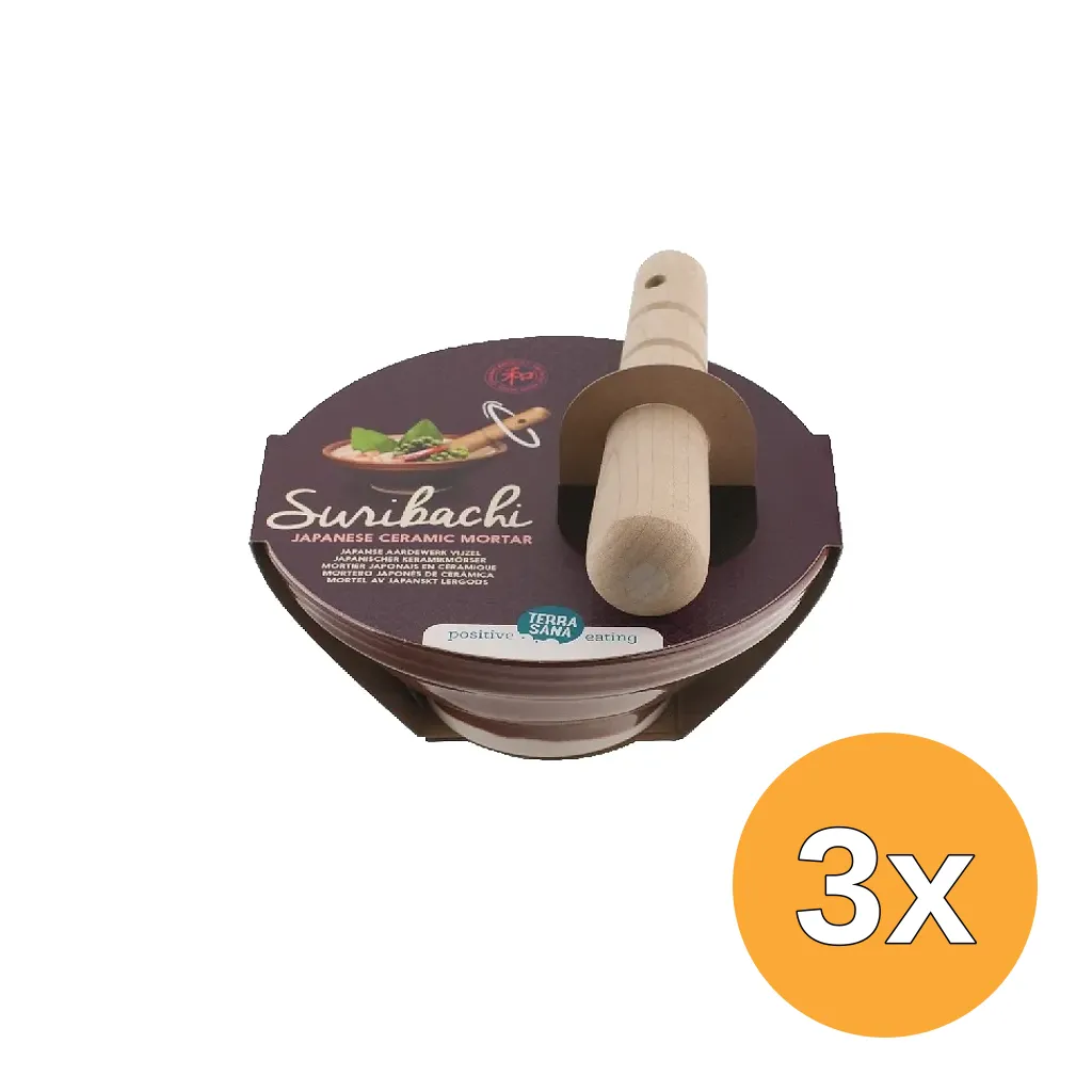 3x Terrasana Suribachi No6 + Surikogi (1 Set)