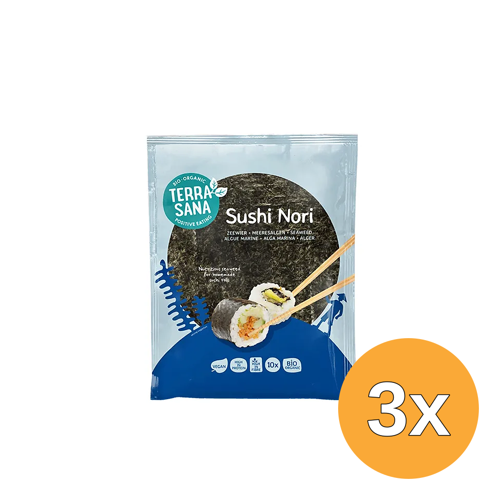 3x Terrasana Sushi Nori Geroosterd (28 gr)
