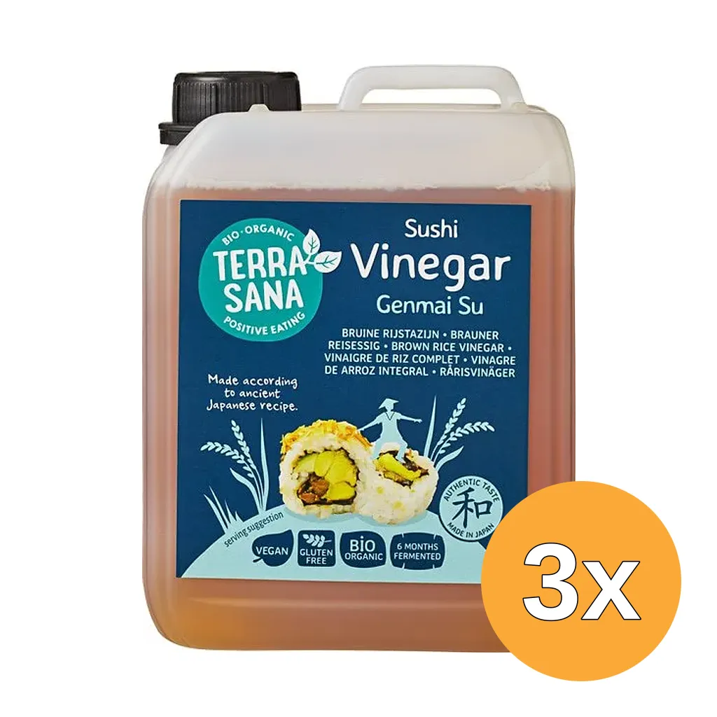 3x Terrasana Sushi-azijn (genmai Su) (2500 ml)