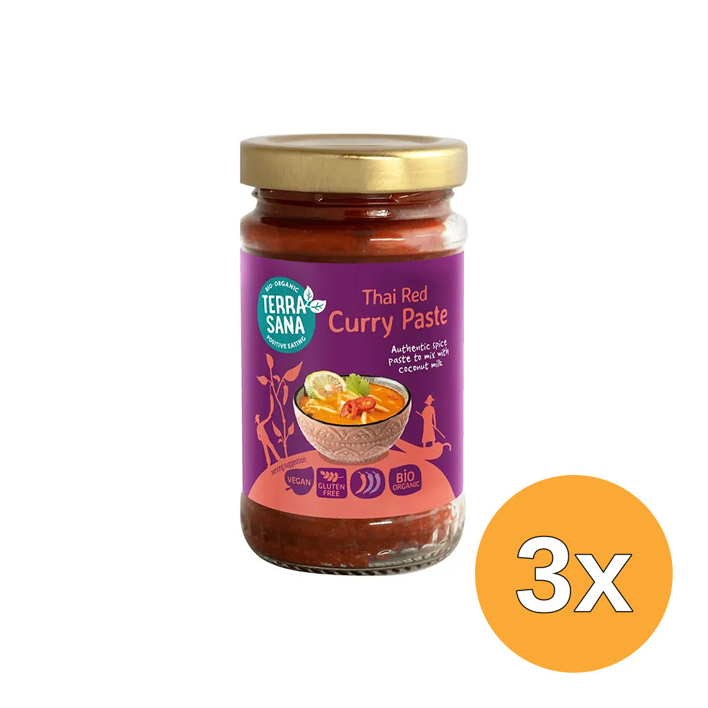 3x Terrasana Thaise Rode Currypasta Bio (120 gr)