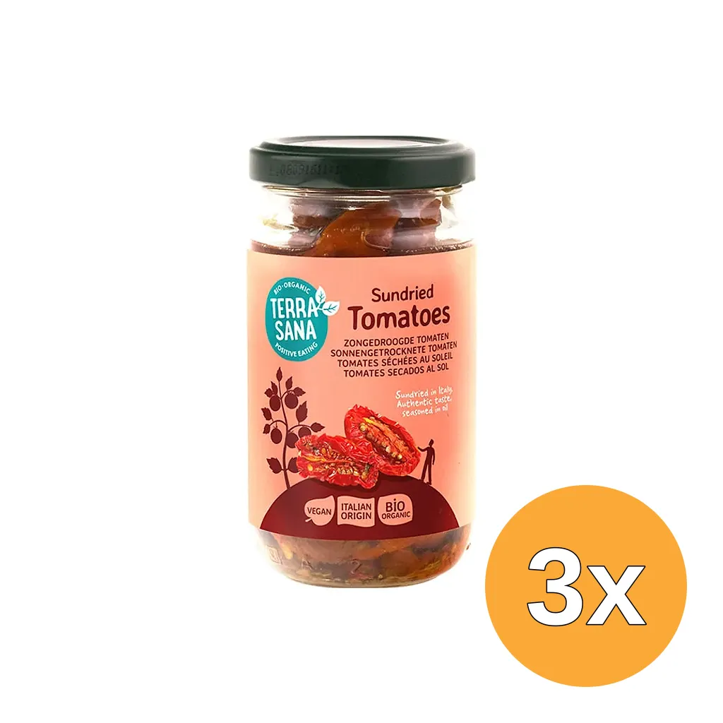 3x Terrasana Tomaten Zongedroogd In Olijfolie Bio (180 gr)