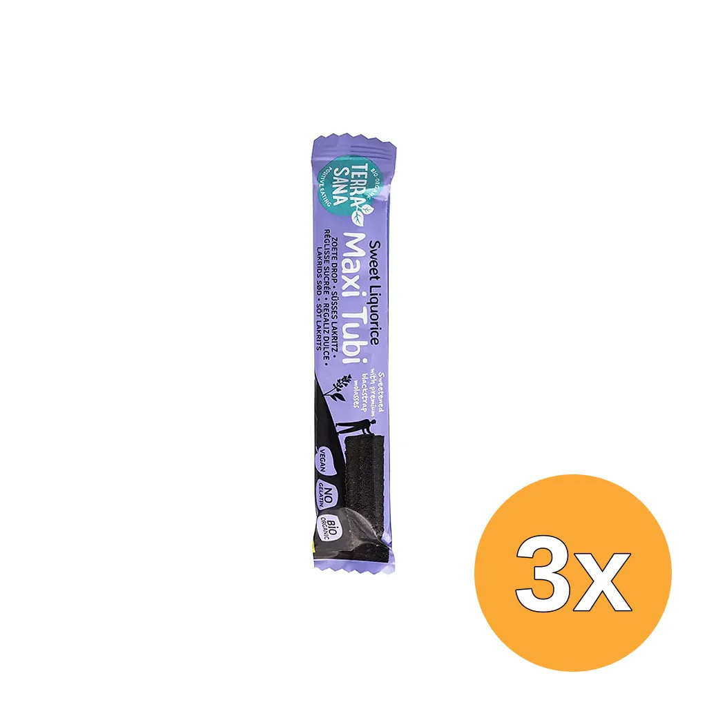 3x Terrasana Tubi Maxi Zoete Drop Bio (28 gr)