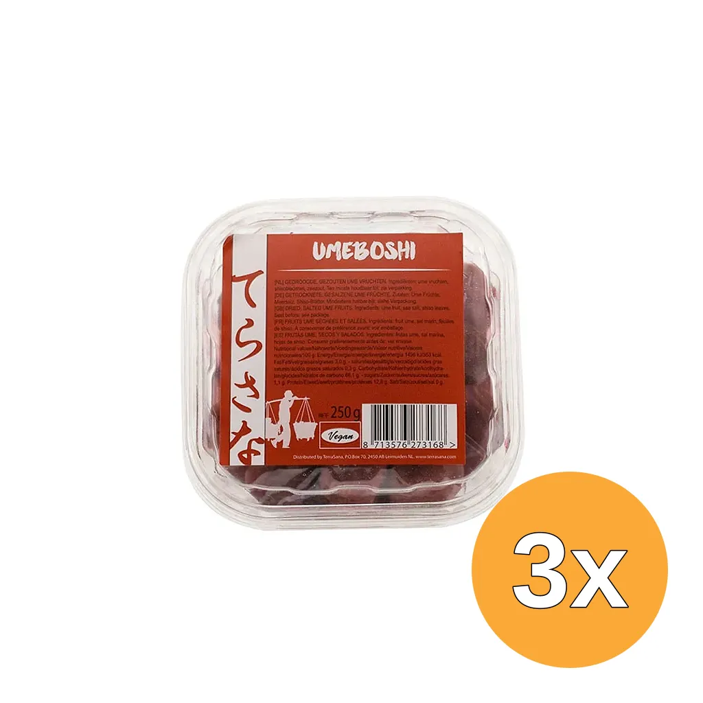 3x Terrasana Umeboshi Gezoute Japanse Abrikozen (250 gr)