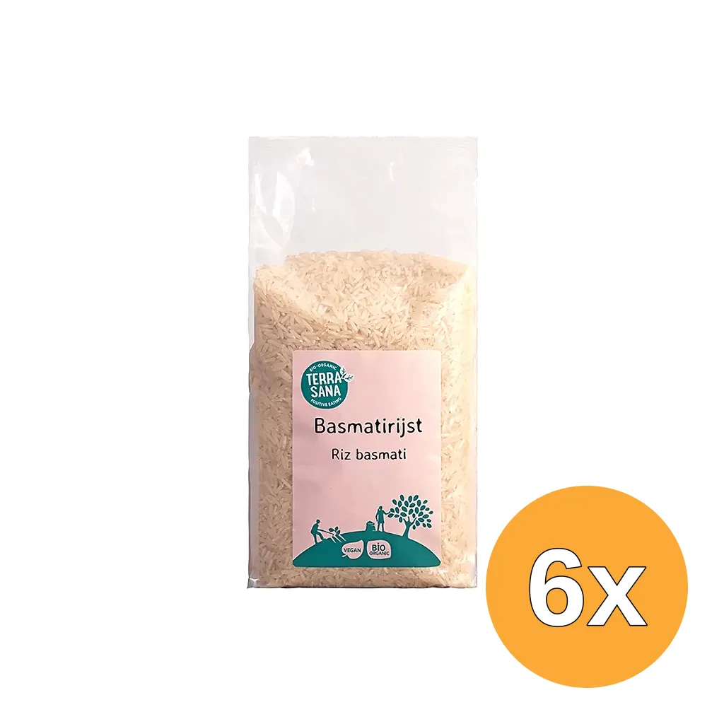 6x TerraSana Basmati rijst wit bio (1000 gr)