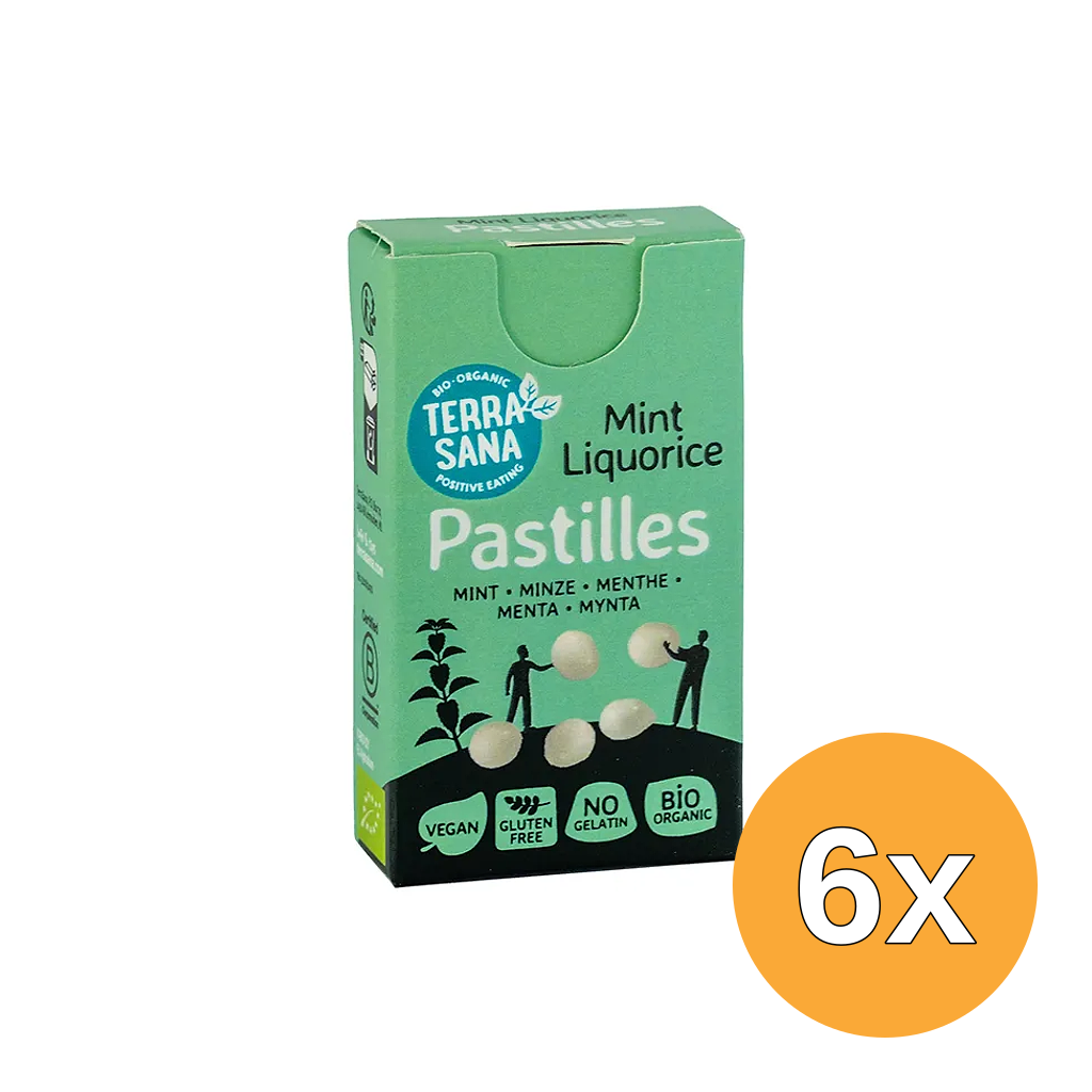 6x TerraSana Droppastilles mint bio (25 gr)